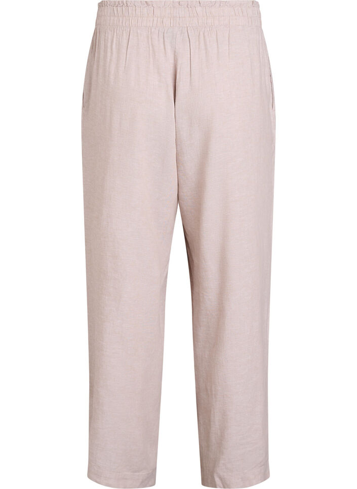 Loose trousers in linen and viscose, Beige, Packshot image number 1