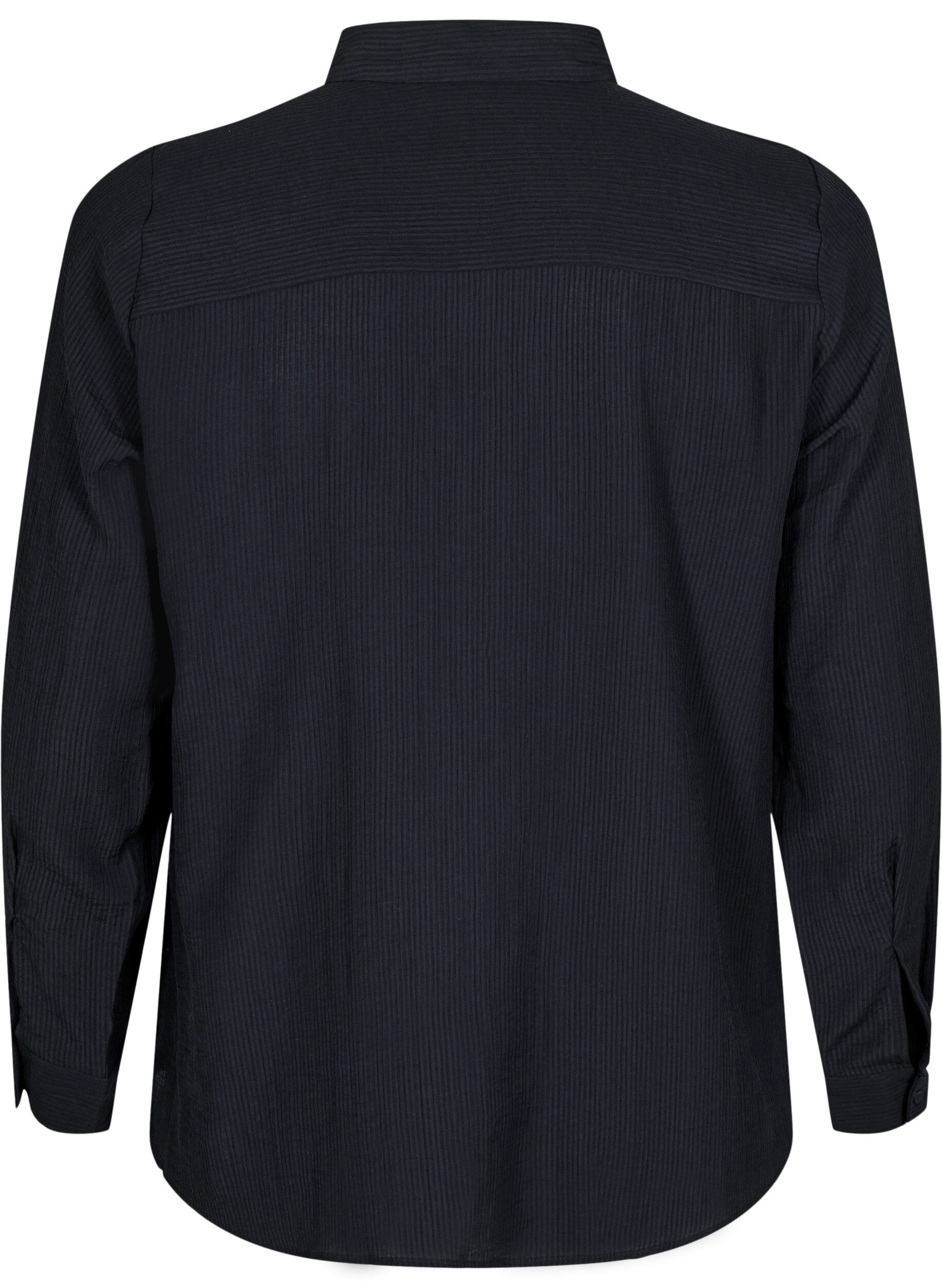 Zizzifashion Shirt with a striped texture, Black, Packshot image number 1