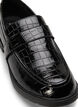 Wide fit croco loafers in leather, Black, Packshot image number 3