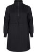 Short sweatshirt dress with a high neck and adjustable waist, Black, Packshot image number 0