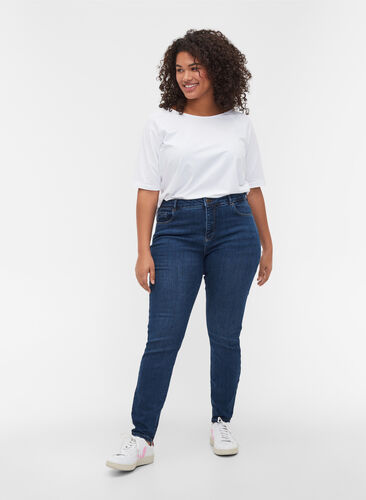 High rise Amy jeans with stretch technology, Blue denim, Model image number 0