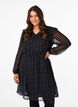 Patterned chiffon dress with ruffles, Black, Model image number 0