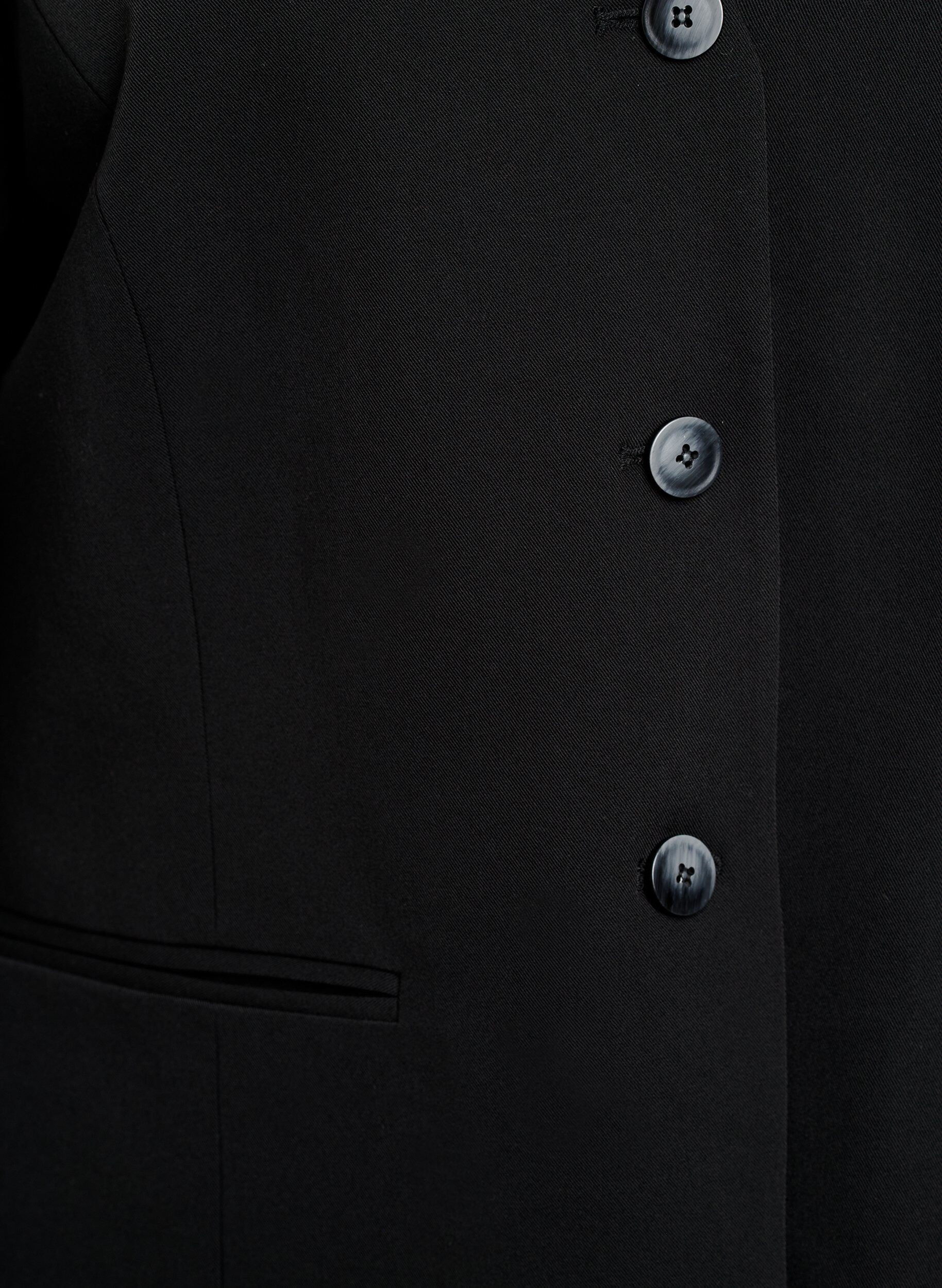 Zizzifashion Blazer with V-neck and button fastening, Black, Packshot image number 2