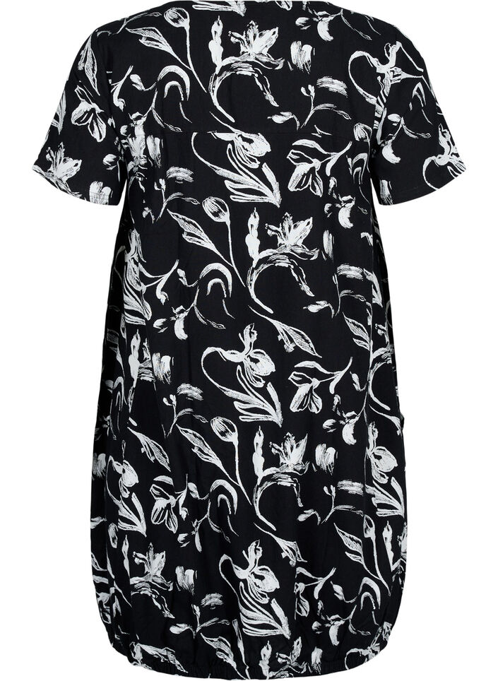 Short-sleeved, printed cotton dress, , Packshot image number 1