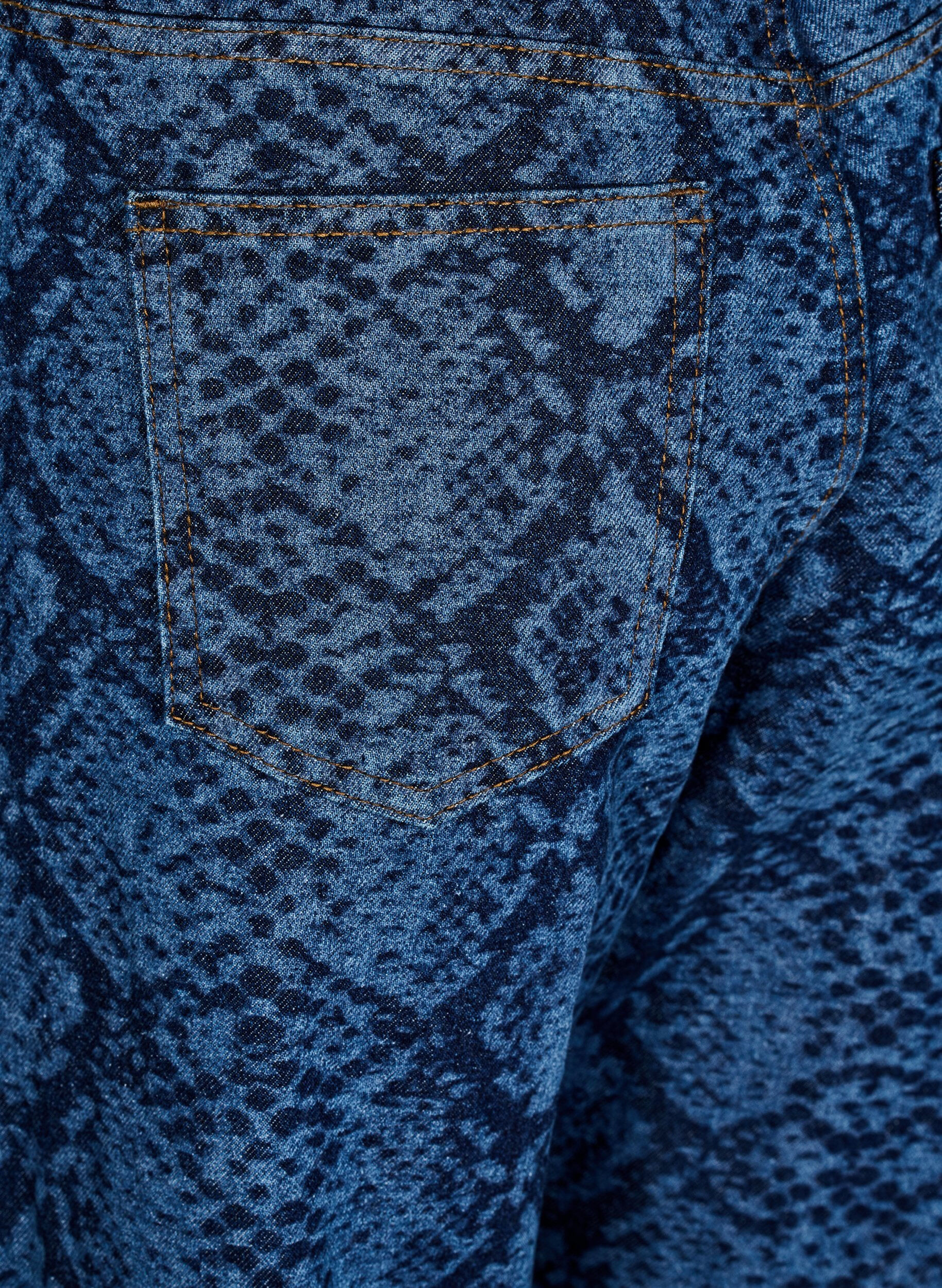 Zizzifashion Emily jeans with snake print, Blue, Packshot image number 3