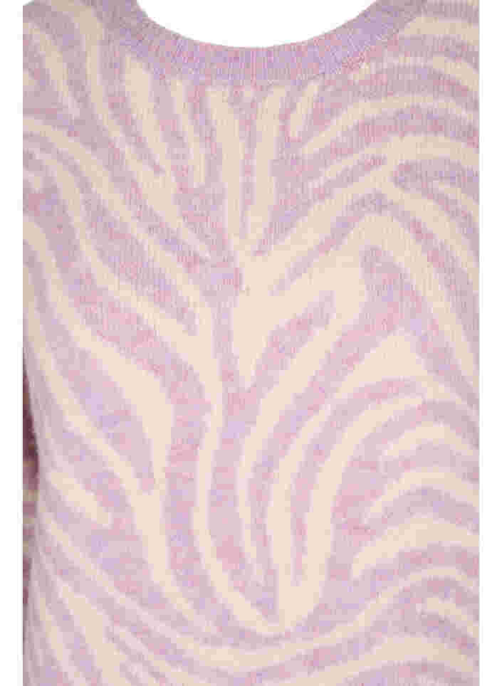 Knitted jumper with print, Lavender  Mel Comb., Packshot image number 2
