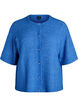 Short-sleeved knit cardigan with shiny ball buttons, Light Blue, Packshot image number 0