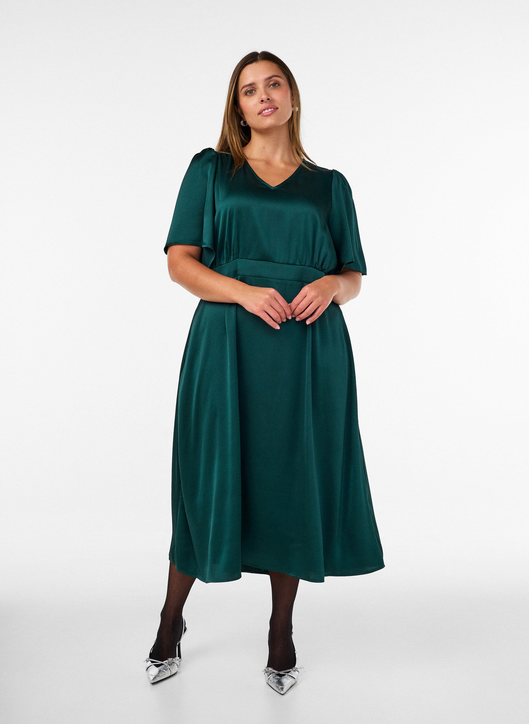ZizzifashionEmpire party dress in midi length, Green, Model image number 0