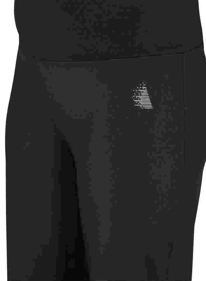 Flared sport tights with high waist, Black, Packshot image number 2