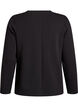Jersey blouse with round neck, Black, Packshot image number 1