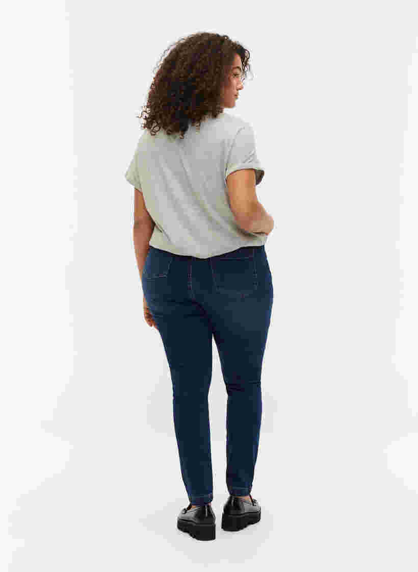 Extra high waisted Bea jeans with super slim fit, Blue denim, Model image number 1