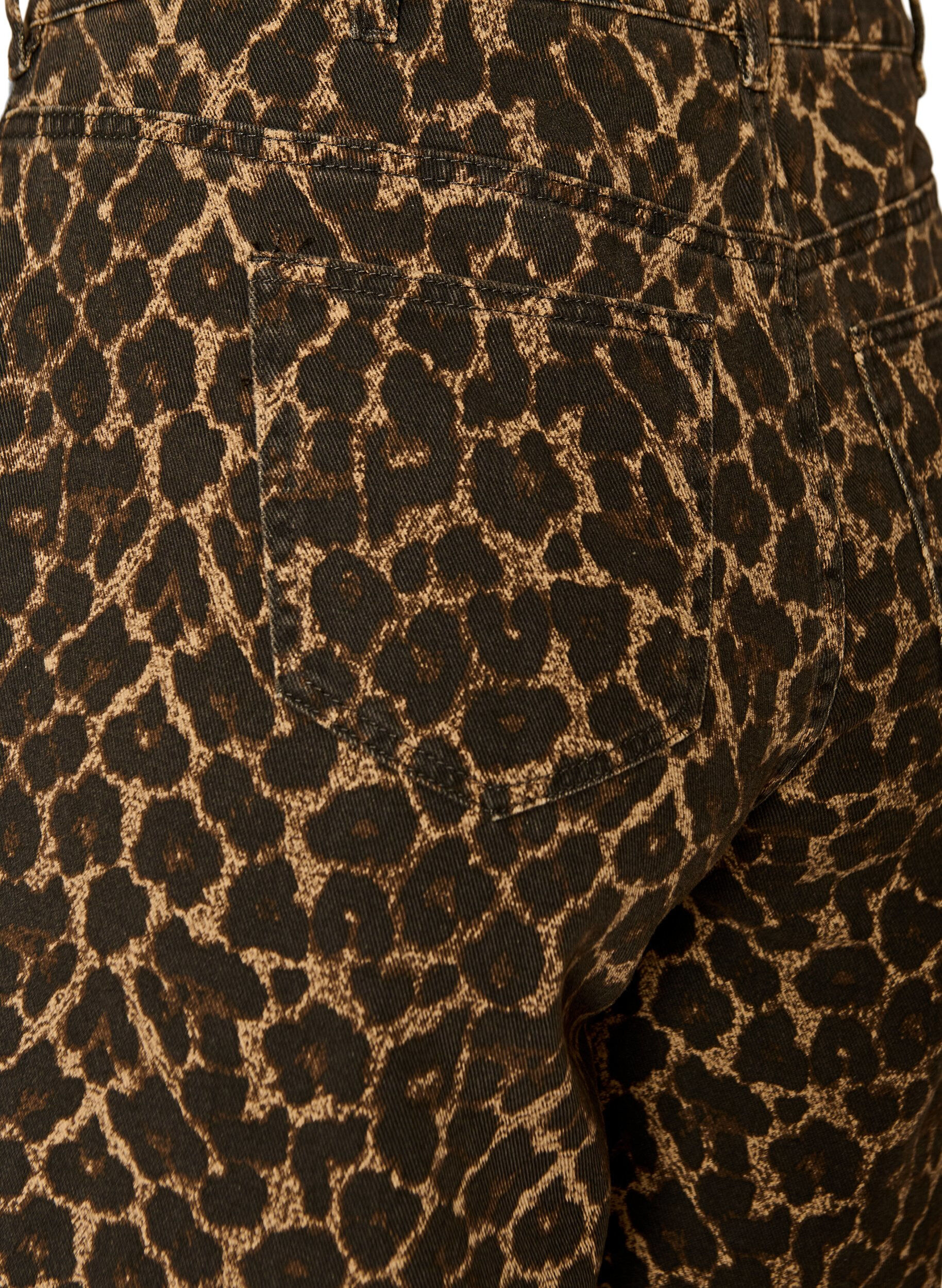ZizzifashionLeopard print denim Bermuda shorts, Brown, Packshot image number 3