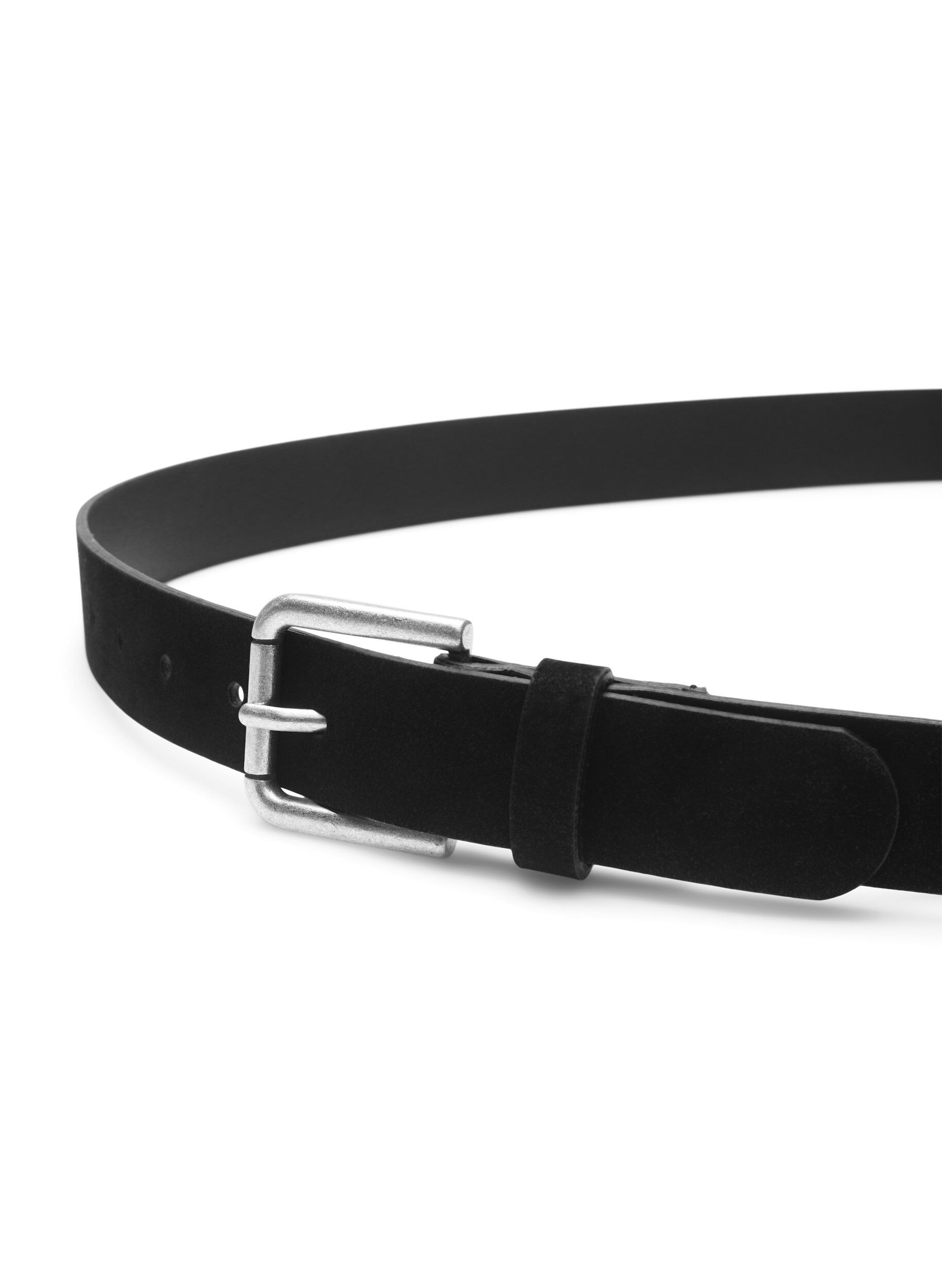 Zizzifashion Leather mix belt, Black, Packshot image number 3