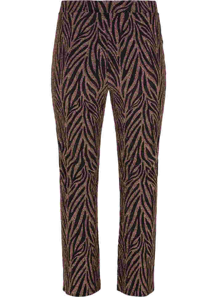 Patterned trousers with glitter, Black Lurex AOP, Packshot image number 1