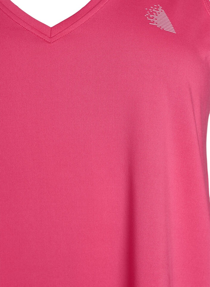 Workout top with v-neck, Pink, Packshot image number 2