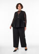 Sleeveless peplum blouse with decorative buttons, Black, Model image number 1