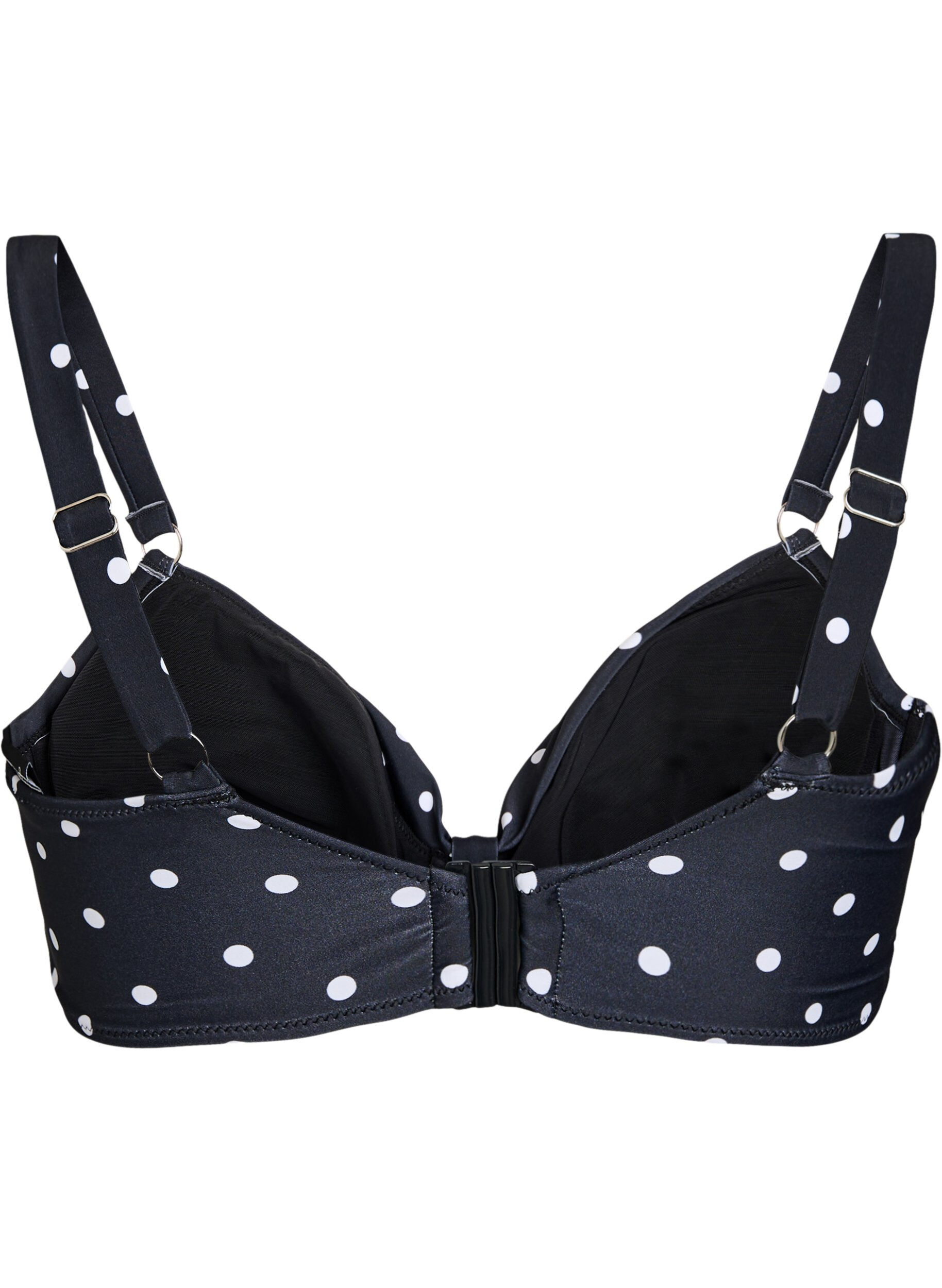 ZizzifashionBikini top with underwire and pattern, Black, Packshot image number 1