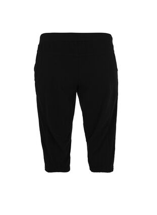 Cotton Capri trousers , Black, Packshot image number 1