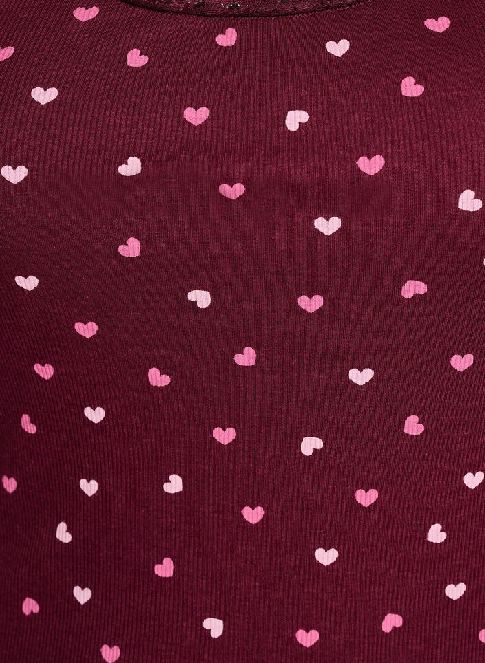 Top with print and lace edge, Red, Packshot image number 2