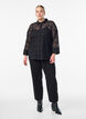 Lace shirt with 3/4 sleeves, Black, Model image number 1