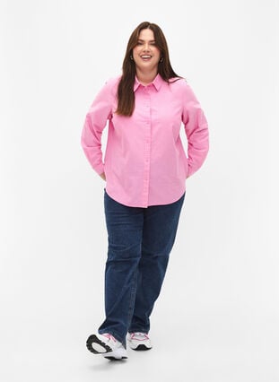 Long-sleeved cotton shirt, Pink Frosting, Model image number 2