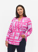 Printed wrap blouse in viscose, Rose Violet AOP, Model image number 0