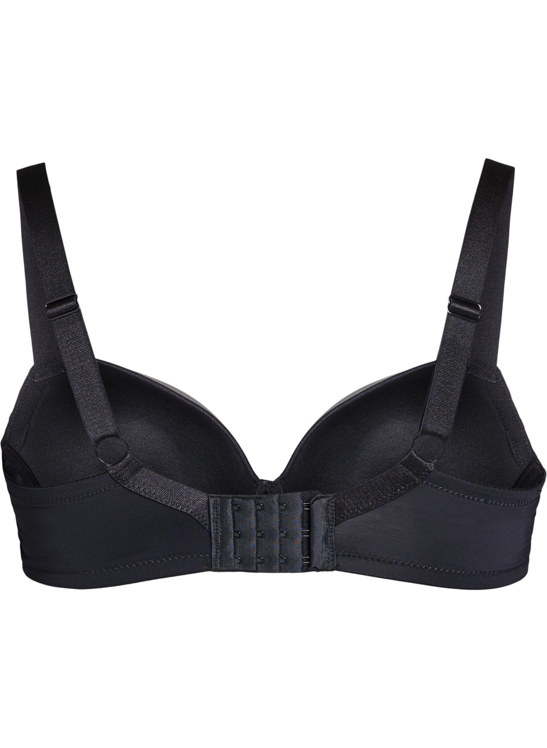 Zizzifashion Moulded bra in microfiber with satin detail, Black, Packshot image number 1