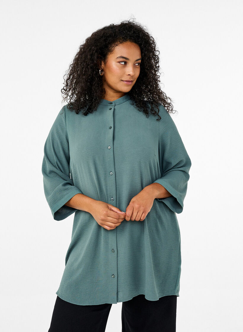 FLASH - Tunic with 3/4 sleeves, Green, Model image number 0