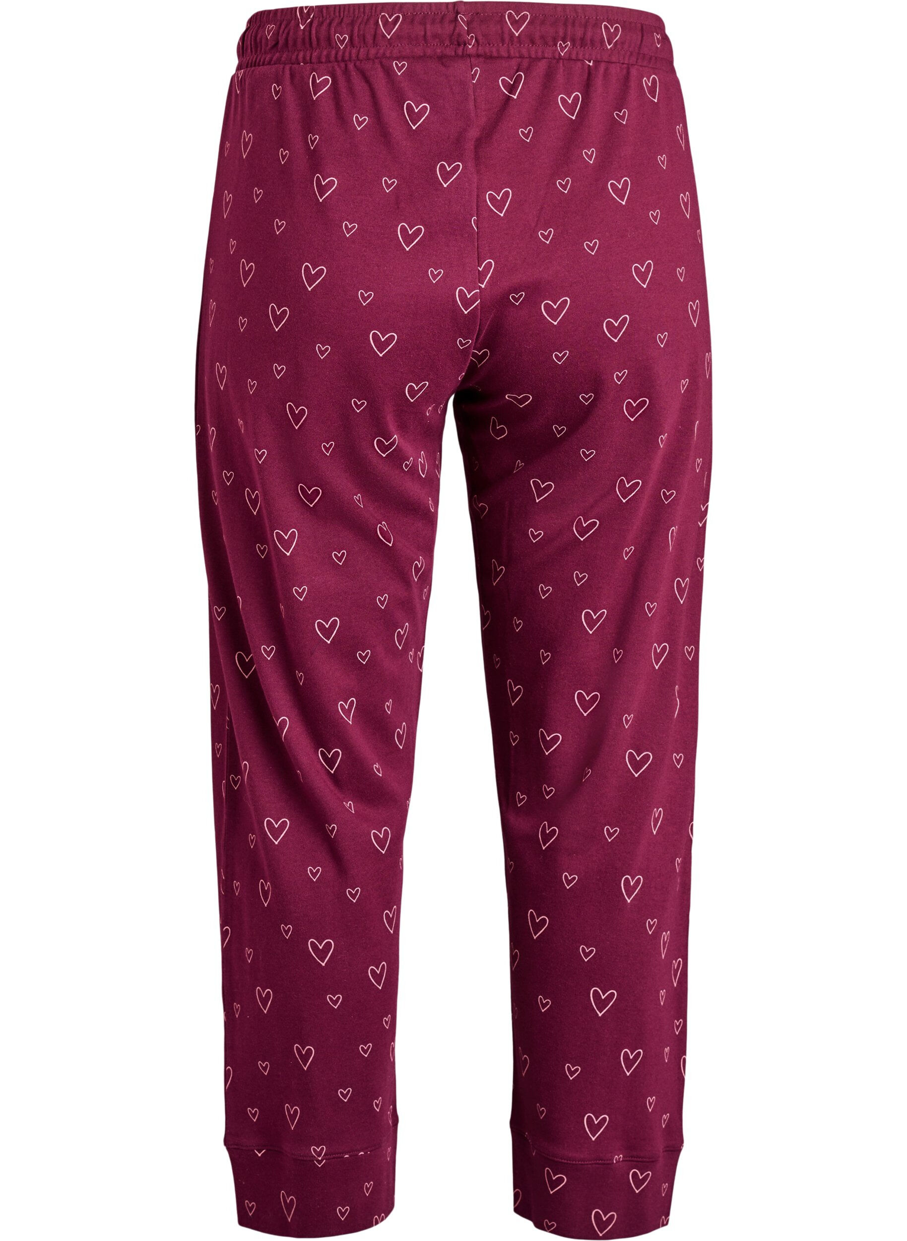 ZizzifashionCotton pyjama trousers with high waist, Red, Packshot image number 1
