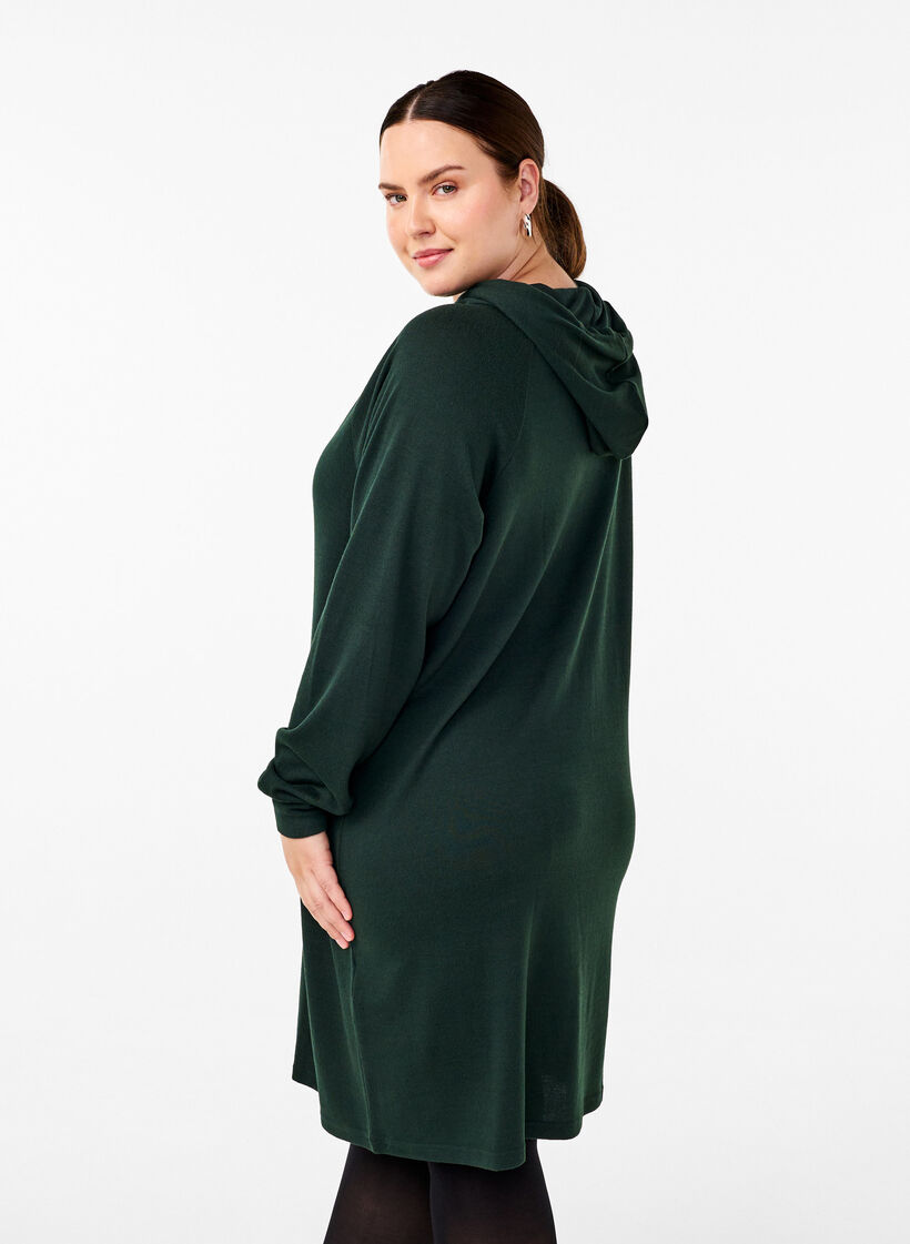 Long-sleeved sweat dress with hood, Scarab Mél., Model image number 1