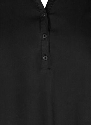 Long sleeve tunic with V-neck and buttons, Black, Packshot image number 2