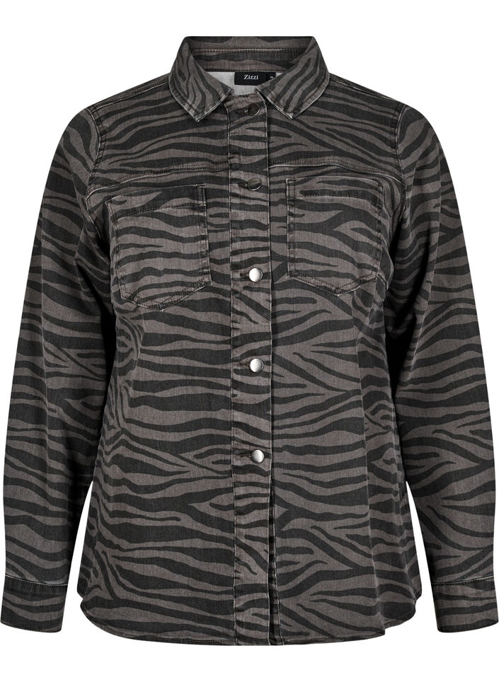 Jennica Zebra Pattern Long Sleeve Shirt