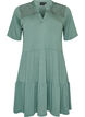Jersey dress with lace details and a layered skirt, Green, Packshot image number 0