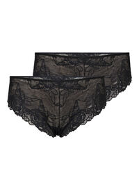 2-pack lace tai panties with regular waist.
