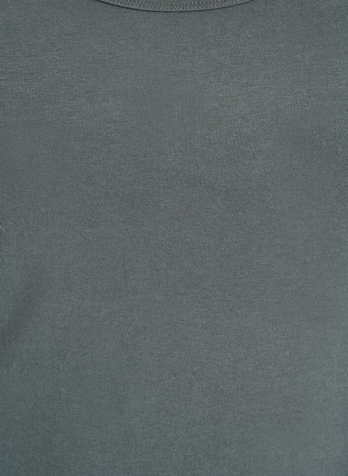Solid color basic top in cotton, Green, Packshot image number 2