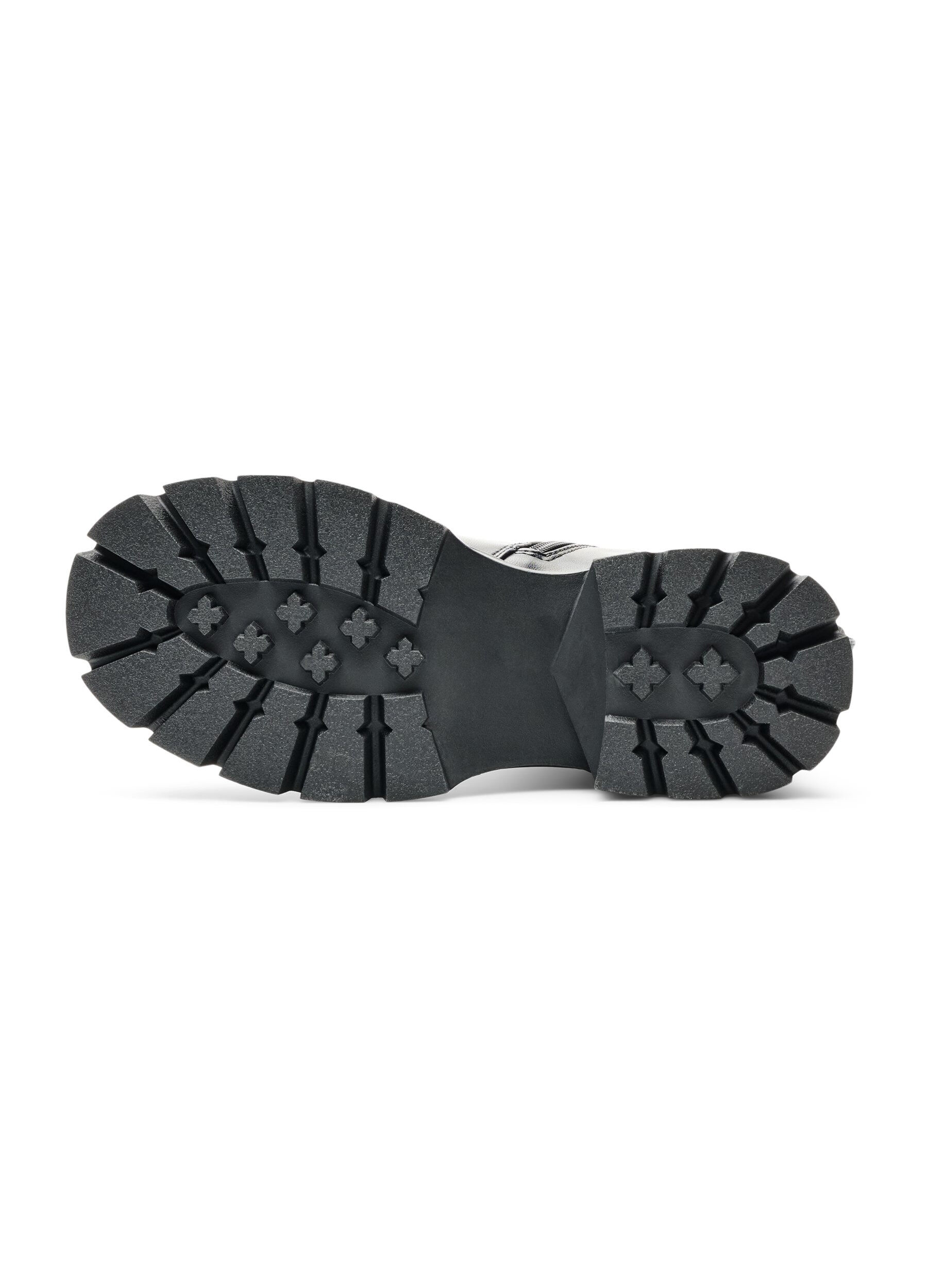ZizzifashionChelsea boot with a chunky sole and ribbed panels, Black, Packshot image number 4
