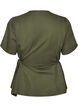 Blouse in a cotton blend with a V-neck and tie-string, Green, Packshot image number 1