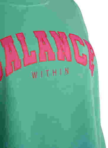 Long sweatshirt with text print, Neptune Green , Packshot image number 2