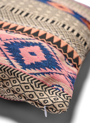 Jacquard patterned cushion cover, Night Sky/Rose, Packshot image number 3