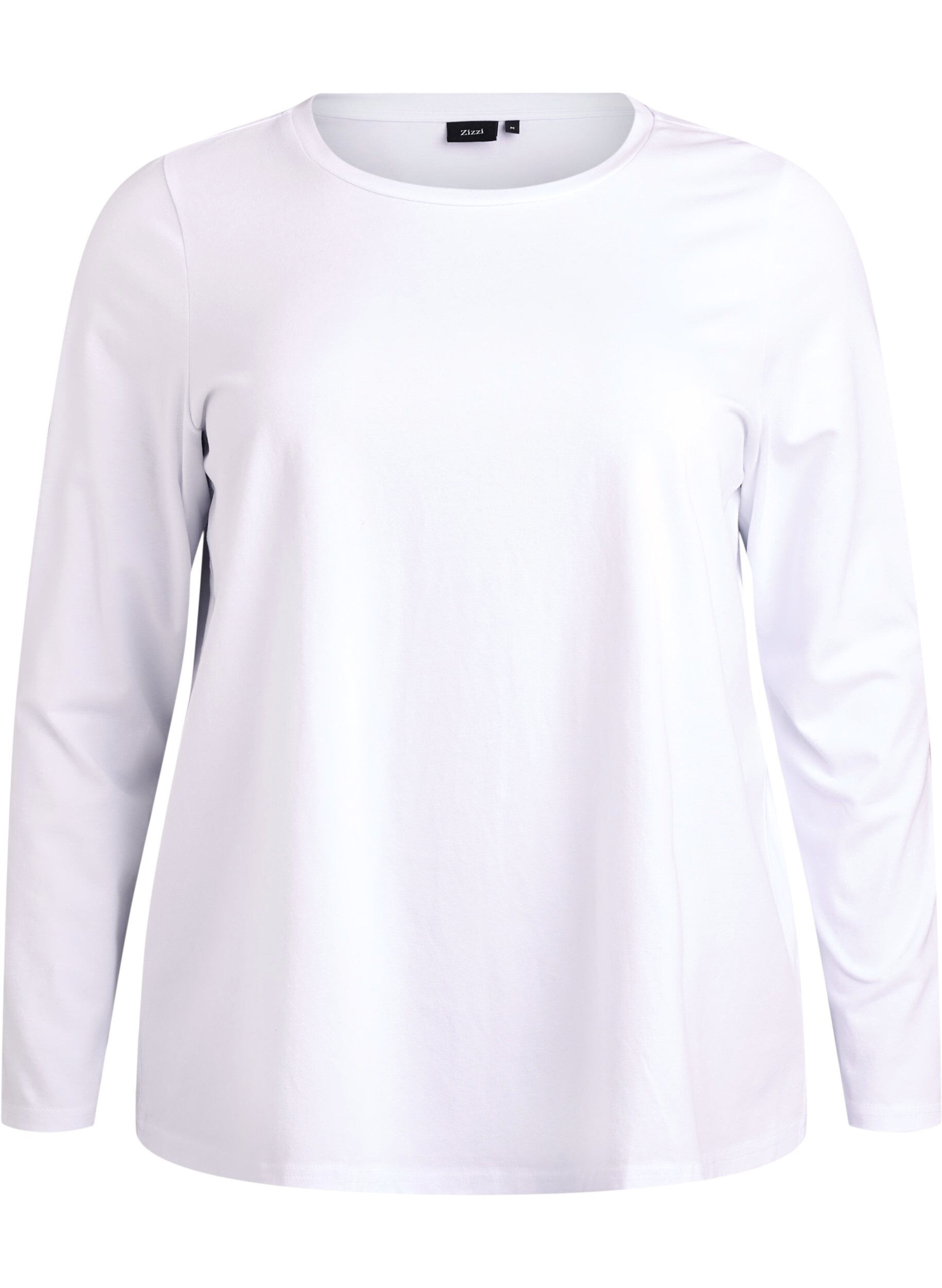 ZizzifashionBasic jersey top with long sleeves, White, Packshot image number 0