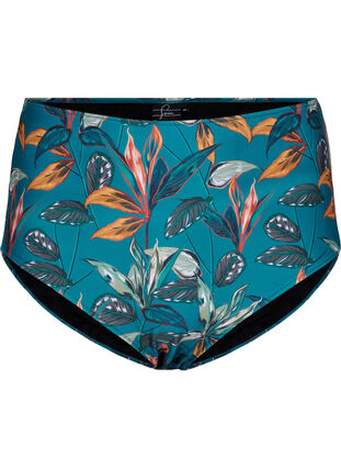 High-waisted bikini bottoms with print, Leaf Print , Packshot image number 0