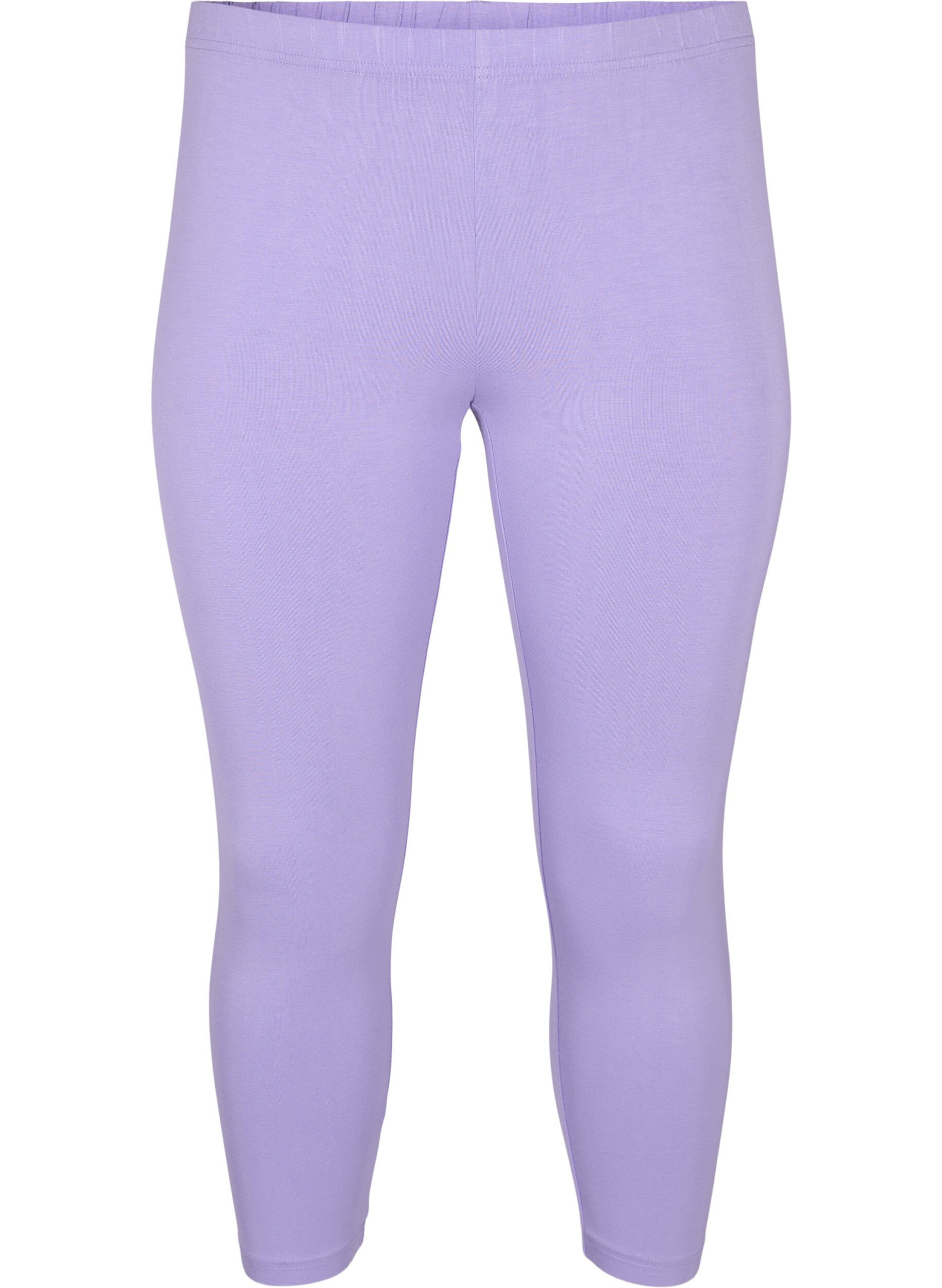 Zizzifashion Basic 3/4-length viscose leggings, Purple, Packshot image number 0