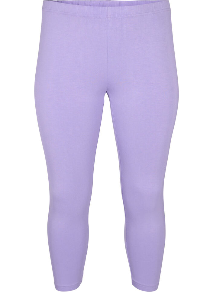 Basic 3/4-length viscose leggings, Purple, Packshot image number 0