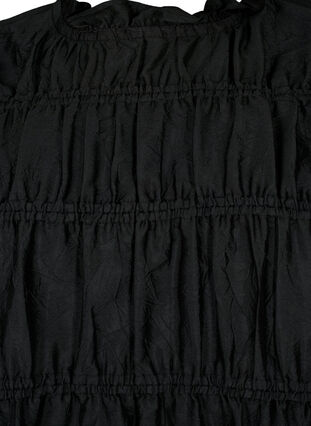 Dress with ruffles and elastic cutlines, Black, Packshot image number 2