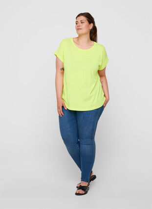 Neon-coloured cotton t-shirt, Neon Lime, Model image number 2
