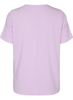Short-sleeved blouse with v-neckline, Orchid Bloom, Packshot image number 1