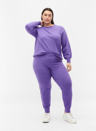 Melange knit jumper, Purple Opulence Mel, Model image number 2