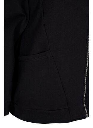 Sweater cardigan with hood and pockets, Black, Packshot image number 3