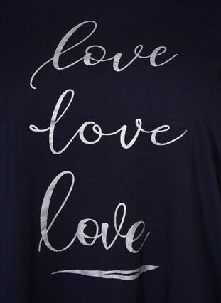 Short-sleeved cotton t-shirt with print, Night Sky Love Love, Packshot image number 2