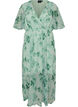 Long chiffon dress with floral print and short sleeves, Green, Packshot image number 0